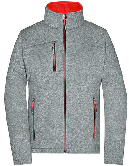 Ladies Softshell Jacket individuell bestickt Dark Melange