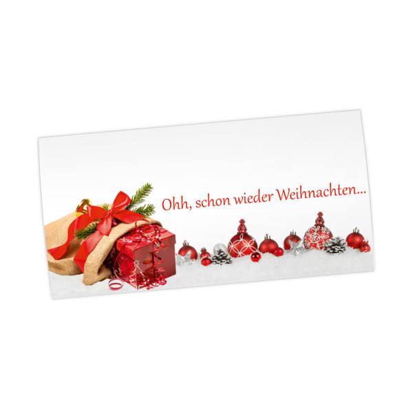 Weihnachts-Postkarte, Motiv Schon wieder Weihnachten