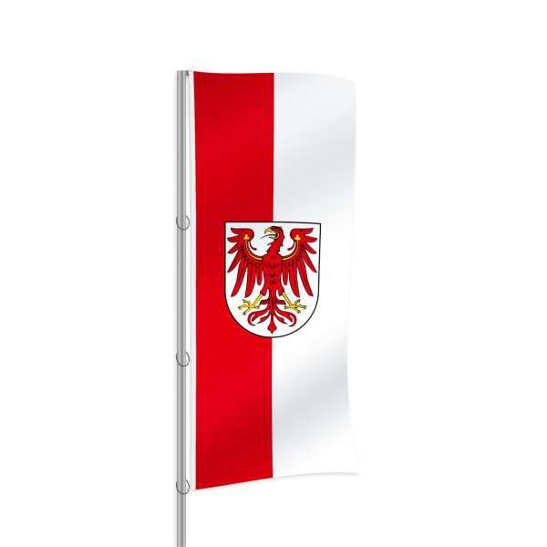 Brandenburg mit Wappen Hochformatfahne