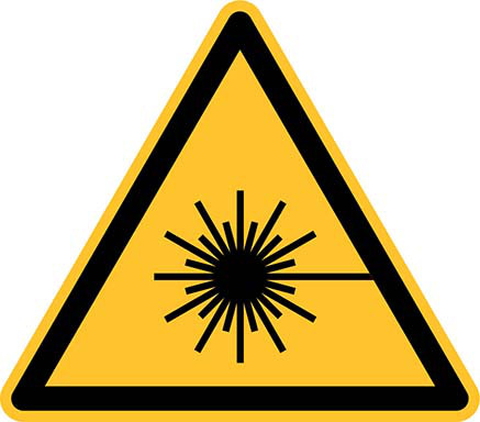 Warnschild Warnung vor Laserstrahl Aluminium10 cm