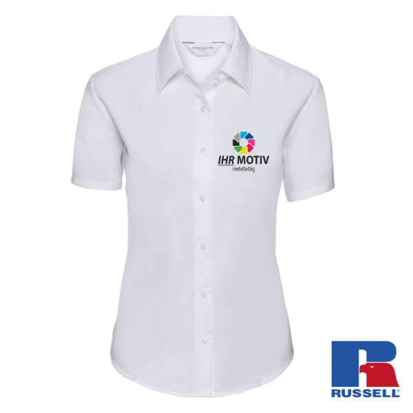 Ladies Short Sleeve Classic Oxford Shirt individuell bestickt