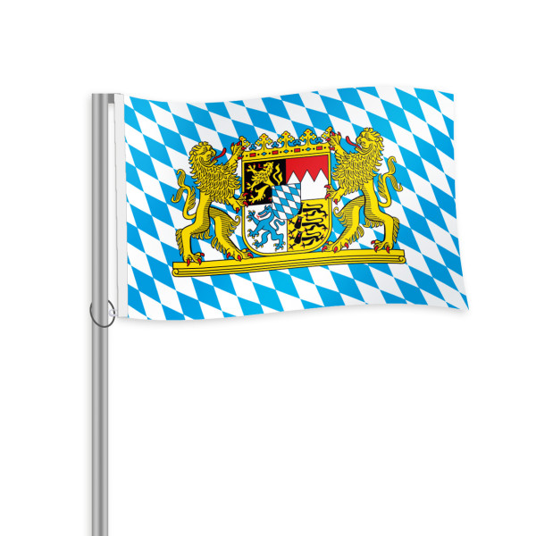 Bayern Raute mit Wappen Querformatfahne