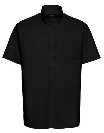 Men's Short Sleeve  Classic Oxford Shirt individuell bestickt Black