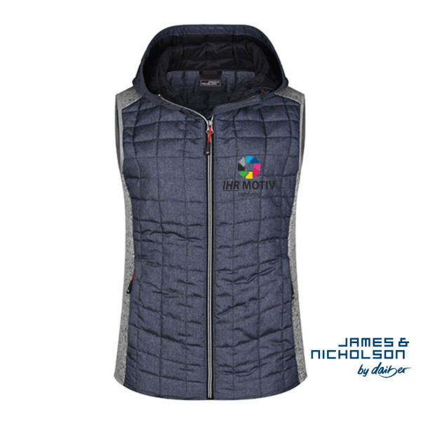 Ladies Knitted Hybrid Vest individuell bestickt