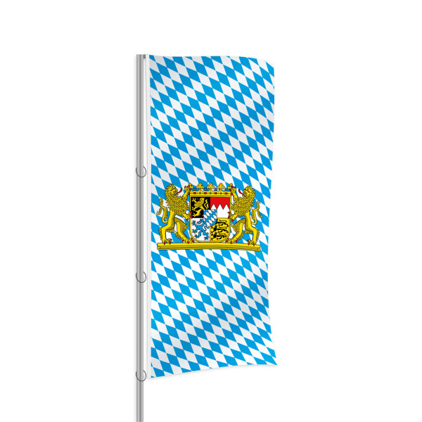 Bayern Raute mit Wappen Hochformatfahne