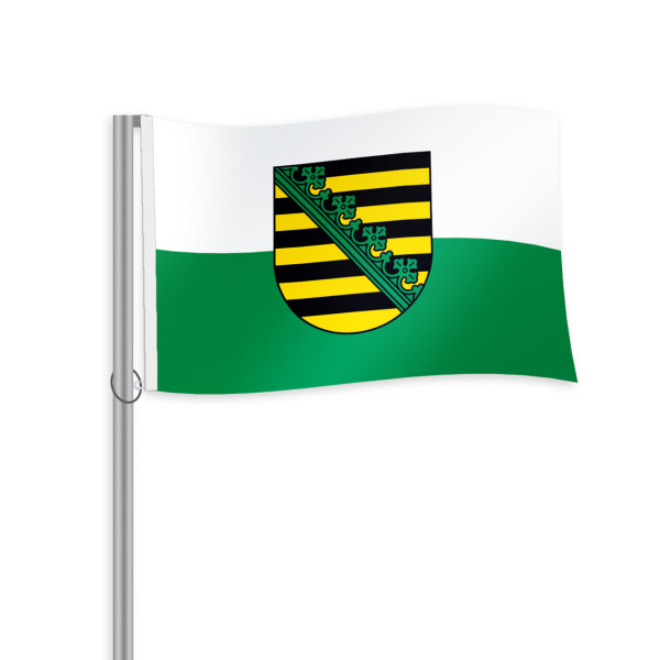 Sachsen mit Wappen Querformatfahne